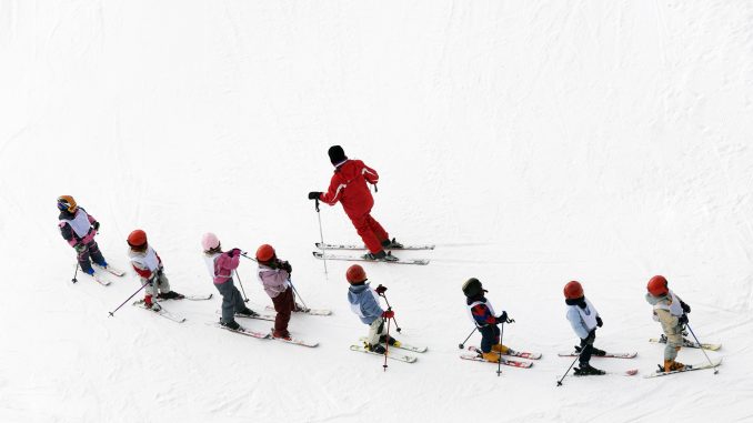 Børn på skiskole